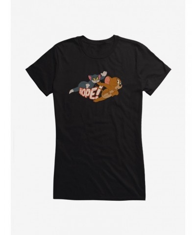 Tom And Jerry Jerry On The Go Girls T-Shirt $7.57 T-Shirts