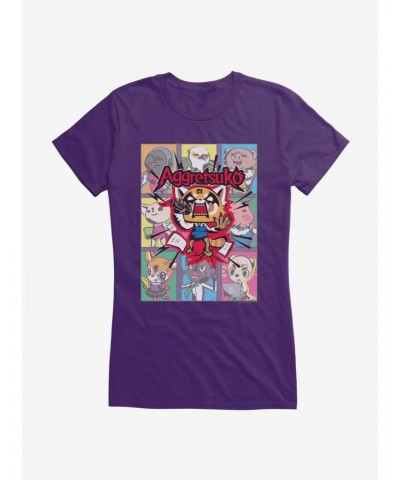 Aggretsuko Screaming Panels Girls T-Shirt $6.57 T-Shirts