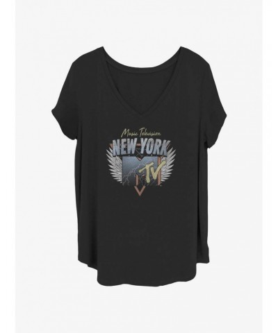 MTV Lightning Wings Logo Girls T-Shirt Plus Size $11.56 T-Shirts