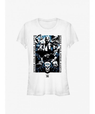 WWE Stone Cold Steve Austin Collage Girls T-Shirt $7.17 T-Shirts