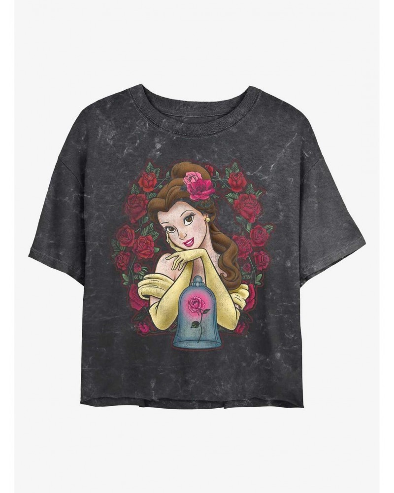 Disney Beauty and the Beast Rose Belle Mineral Wash Crop Girls T-Shirt $13.18 T-Shirts