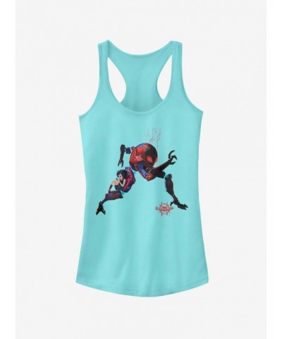 Marvel Spider-Man: Into The Spider-Verse Giant Robo Cancun Blue Girls Tank Top $6.18 Tops